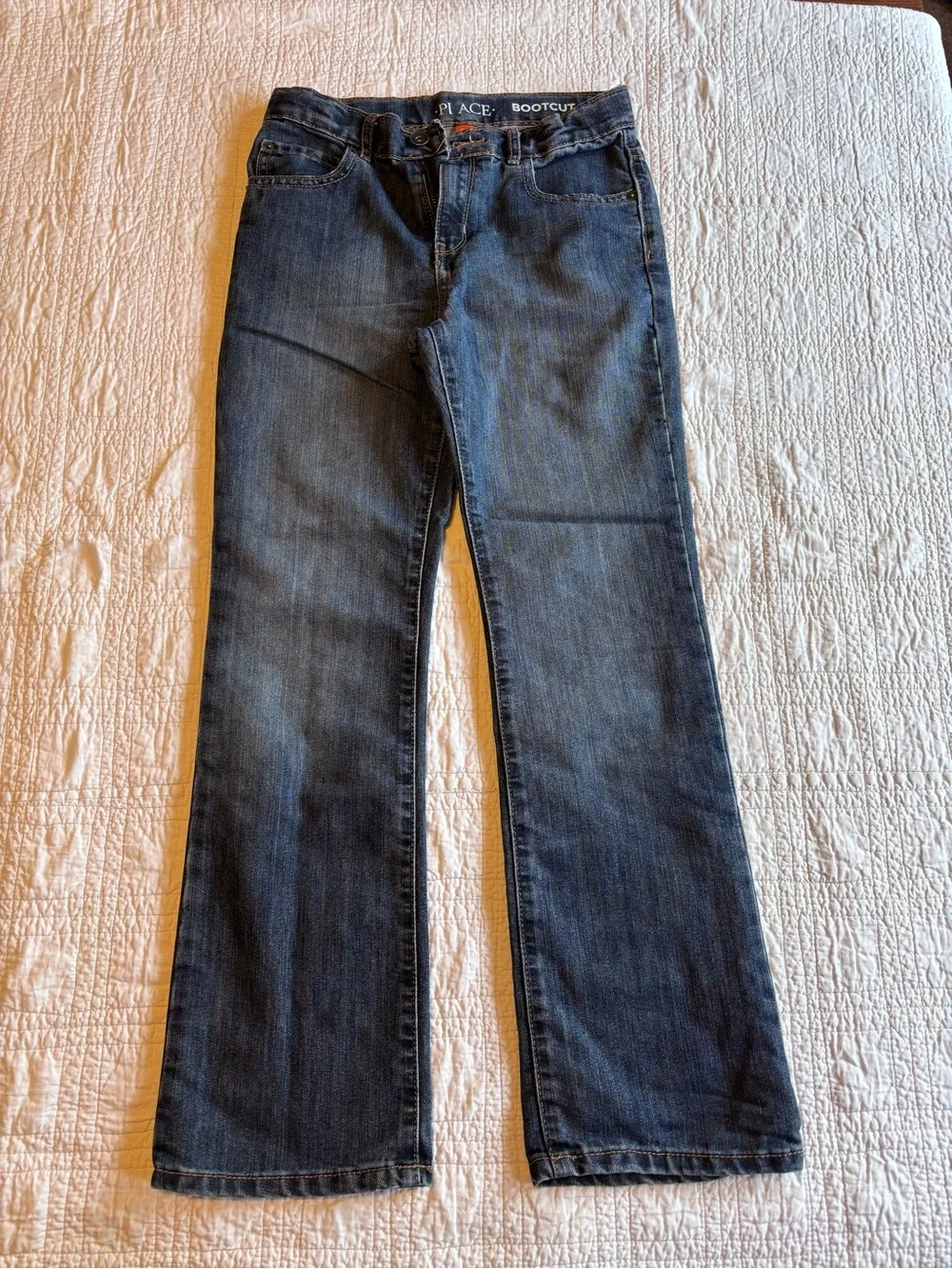 Boys Dark Blue Bootcut Jeans